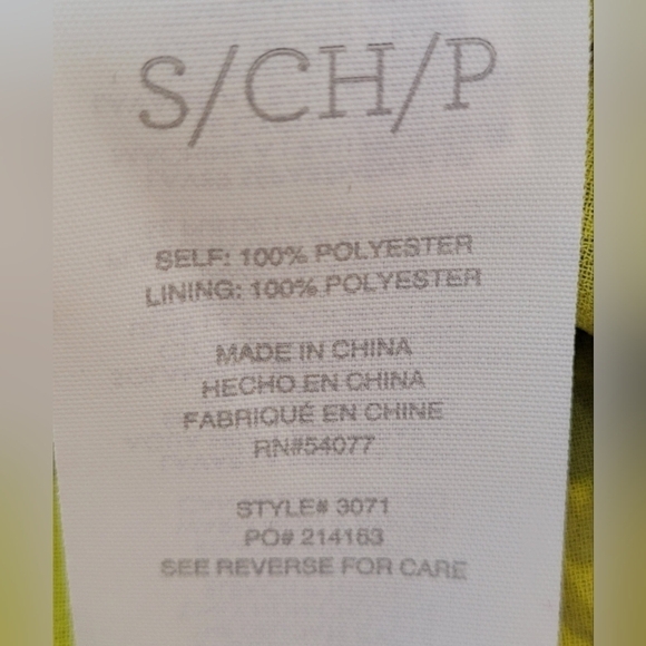 CAbi Reign Chartreuse Ruffle Sleeveless Pop-Over Button Front Blouse #3071 - S - Picture 10 of 10